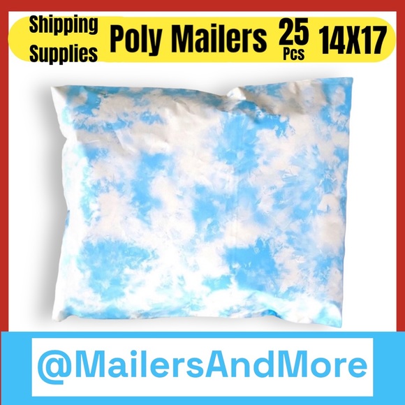 25 14X17 Poly Mailers Cloud Tye Dye ,Shipping Envelopes PRICE IS FIRM - Picture 5 of 11